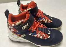 Youth Size 5Y Under Armour USA Bryce Harper 7 Mid Baseball Cleats American Flag