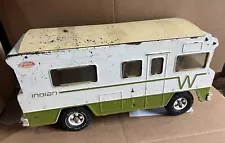 Vintage 1970's Tonka Winnebago Indian RV Camper Metal Truck white green toy