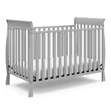 Pebble Gray Convertible Crib, GREENGUARD Gold Certified for Safe Nursery