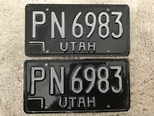 1968 - 1972 Utah License Plates - nice pair