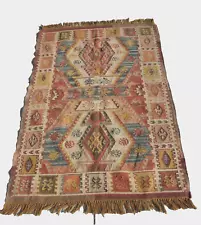 Turkish Style Hand-Woven Kilim Rug 4' x 6' Hand Loomed India Namaste Fair Trade