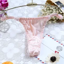 US Sexy Pure Silk Thongs Briefs Women G-String Panties Bikinis Underwear Healthy