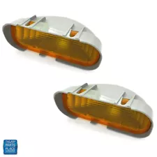 1976-1977 Malibu El Camino Park Lamp Lens & Housing Assembly Amber Pair (For: 1976 El Camino)