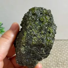 100% Natural Uncut green Rough Peridot Olivine & Basalt Specimen 220g h788