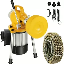 VEVOR Drain Cleaner Machine, 66Ft x2/3Inch Electric Drain Auger with 2 Cables fo