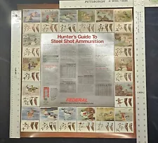 Federal Cartridge Guide to Steel Shot Poster / Sales Sign / Duck Identification