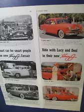 1952 Kaiser HENRY J 2 large-mag 1/2 p car ad s - Lucy & Desi, Irene Dunne