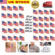 Lot of 20-500 AMERICAN FLAG LABEL PINS United States USA Hat Tie Tack Badge Pin