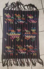 New ListingHand Woven Cotton Textile Bird Blue Quetzal Guatemalan Folk