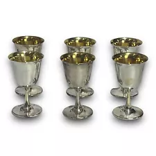 Vintage Set of Four 6 Sheridan Silver Plated Wine 197 Goblets