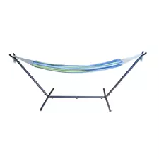 Mainstays MS1830100409 Blue Striped Hammock with Metal Stand, Portable Carrying