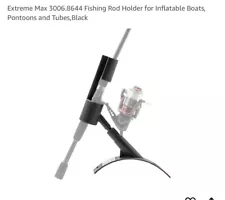 3006.8644 Fishing Rod Holder for Inflatable Boats, Pontoons and Tubes,Black