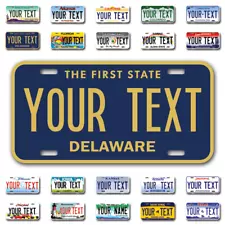 Custom state License Plates with personalized text Car 12x6- Moto 7x4 - Bike 6x3