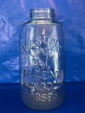 Vintage Large Mason's Patent Nov 30TH 1858 Star Eagle 5 Gallon Canning Jar 18”