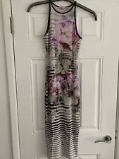 Ted Baker Pure Peony Laya Shift Midi Dress Ted 0 Uk 6 FLASH SALE