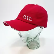 Audi Cars Automobiles Logo Embroidered Ball Cap Hat Bright RED One Size