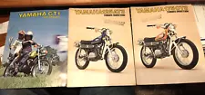 (3) Vintage 1973? Yamaha GT1 125AT3 175CT3 Motorcycle Sales Brochures