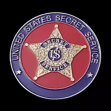 USSS Secret Service Awarded For Outstanding Support Challenge Coin (Blue Red)