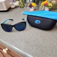 New ListingCosta Sunglasses Style LM87. Gently used. Black frame with blue trim