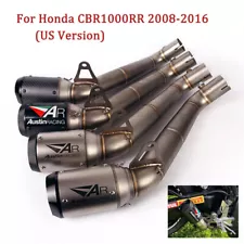 For Honda CBR1000RR 2008-2016 Exhaust Tips Carbon Muffler Mid Link Pipe System (For: 2008 Honda CBR1000RR)