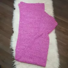 Pink Hand Crochet Mermaid Tail Blanket