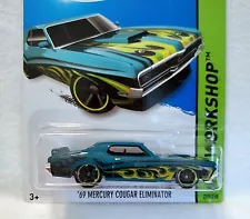 Hot Wheels 69 Mercury Cougar Eliminator #219 Blue HW Workshop For Sale