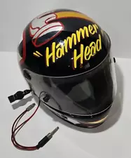 Vtg Drag Racing Simpson Helmet EV Comm Link Dragster Hotrod Ratrod Worn Pop Art