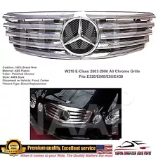 E55 E63 grille E-Class All Chrome AMG FIN Star E320 E500 2003 2004 2005 2006 (For: 2005 Mercedes-Benz E500)