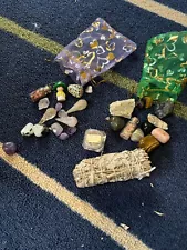 Witchy Wiccah Crystals and Tumbled Stone Starter Set