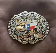 Trophy Rodeo Champion Belt Buckle Team Roper Roping Header Heeler