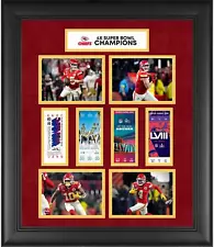 Kansas City Chiefs FRMD 20" x 24" Super Bowl LVIII Champs 4-Time Ticket Collage