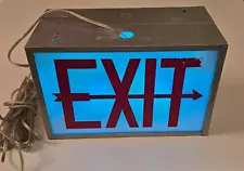 Vintage Double Sided - Metal Lighted Exit Sign Arrow- Plug in with 20' cord