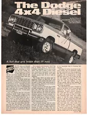 Dodge 4x4 Diesel Pickup Truck D150 D200 1978 Vintage Print Article Ad Original