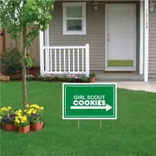 12"x18" Girl Scout Cookies For Sale - Yard Signs (Set/2) with Stakes SHIPS FREE!