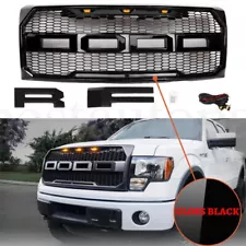 Raptor Style Front Bumper Grill Hood Grille for Ford F150 F-150 2009-2014 Black (For: 2013 Ford F-150 Platinum)