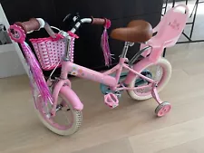 Little Daisy Kids Bike for 3-5 Years Girls with Training Wheels & Front