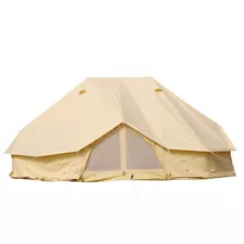 6x4M Emperor Bell Tent Large Waterproof Canvas Camping 3 Doors Yurts US Stock