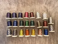 ROBISON ANTON Embroidery Thread LOT 23 Spools some Metallic - Please Read