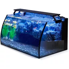 hygger Horizon 8 Gallon LED Glass Wide View Curved 3D Fish Tank Aquarium Kit