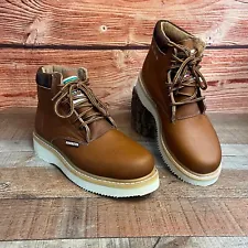 Men LIGHT WEIGHT Work Boot Lace-up Leather Oil Water Resistant Steel Toe/No Stee