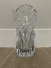 heavy large crystal vase