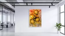 Dale Chihuly Large 60” x 40” Original Signed Yellow Orange Baskets Painting 1999