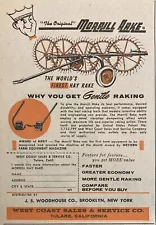 1959 AD.(XH62)~WEST COAST SALES & SERVICE CO. TULARE, CA. MORRILL HAY RAKE