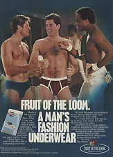 1984 Fruit of the Loom Briefs Underwear Mens Fashion vintage Print AD