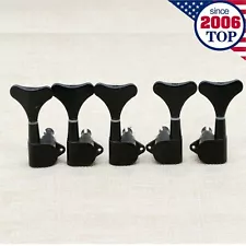 Bass Tuning Pegs Tuners Machine Heads for 5 String Guitar Sealed 2L3R Black Keys