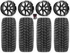 MSA Black Diesel 14" UTV Wheels 28" Regulator Tires Polaris Ranger XP 9/1K