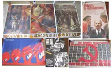 Lot of 7 - 1988 1989 Soviet Russian POSTERs propaganda Revolution Anvil Sickle