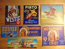 original vintage fruit crate labels lot western theme