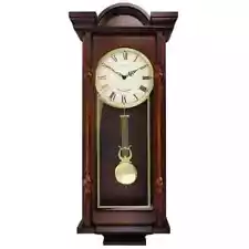 Grand 31 in. Antique Mahogany Cherry Wall Clock