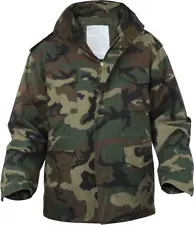 Woodland Camouflage M-65 Field Jacket Army Camo Heavyweight M65 Coat with Liner